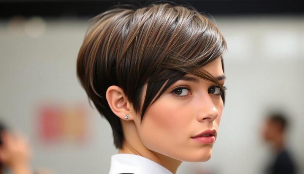 angled pixie cut