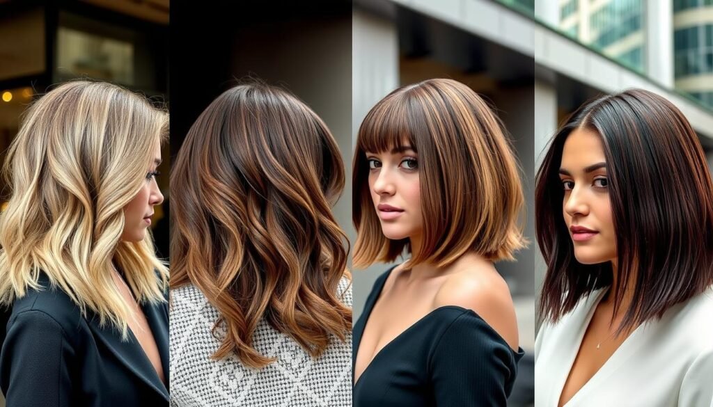 fashionable lob cuts