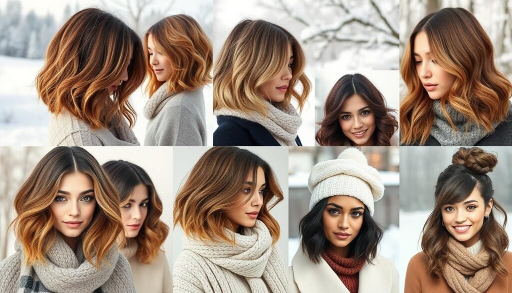 winter medium hair ideas